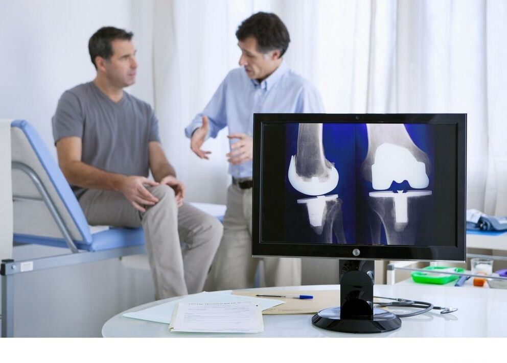 X -Ray resminde diz ekleminin eklemozu